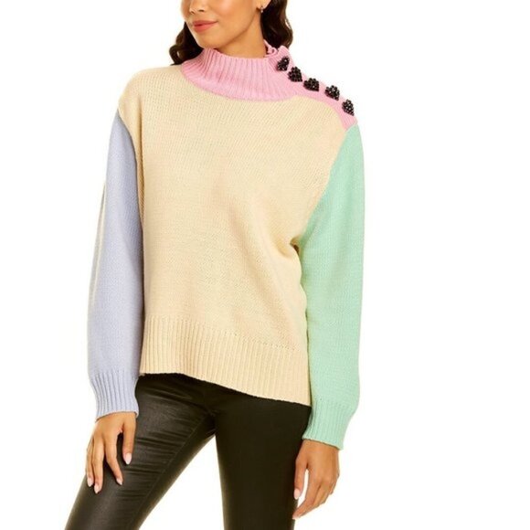 RARE Olivia Rubin Lyla High Neck Sweater Size L - Picture 1 of 9